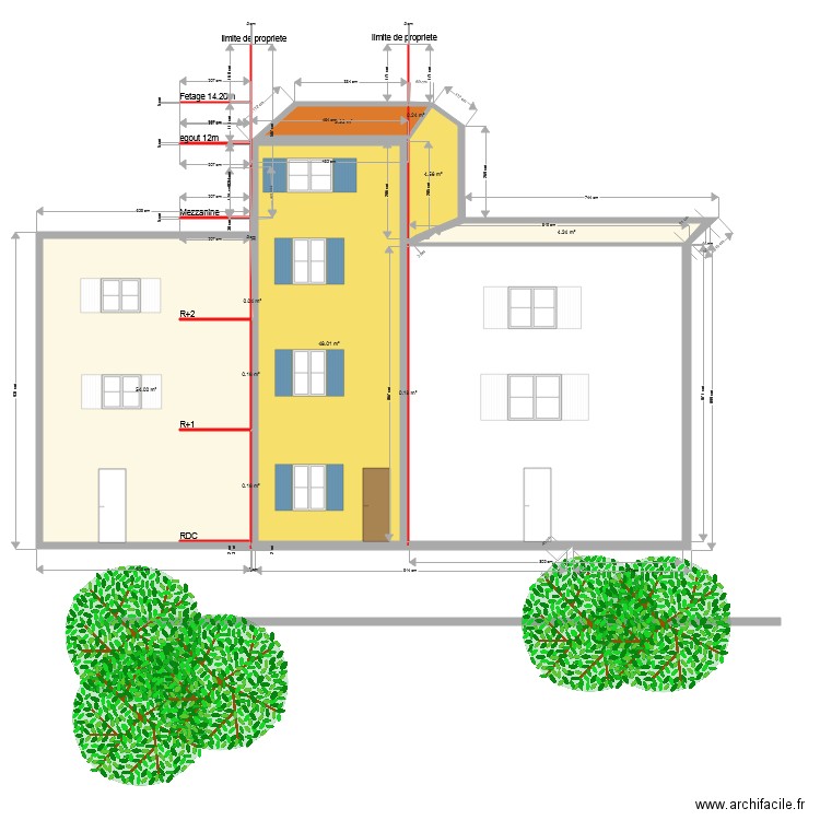 facade observentin 1. Plan de 0 pièce et 0 m2