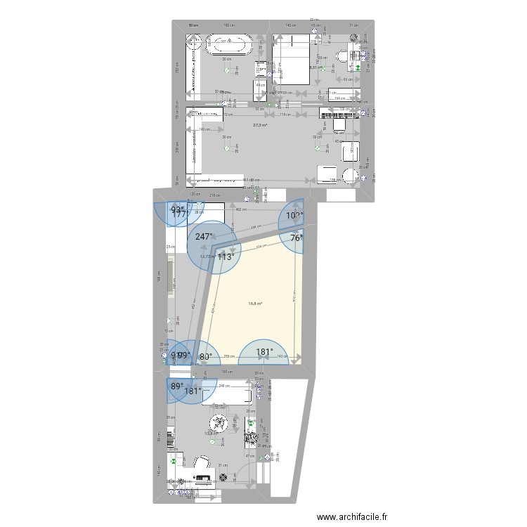 Étage 1. Plan de 5 pièces et 79 m2