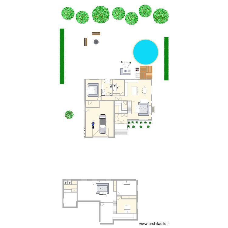 plan 6 sous sol modifié. Plan de 13 pièces et 187 m2