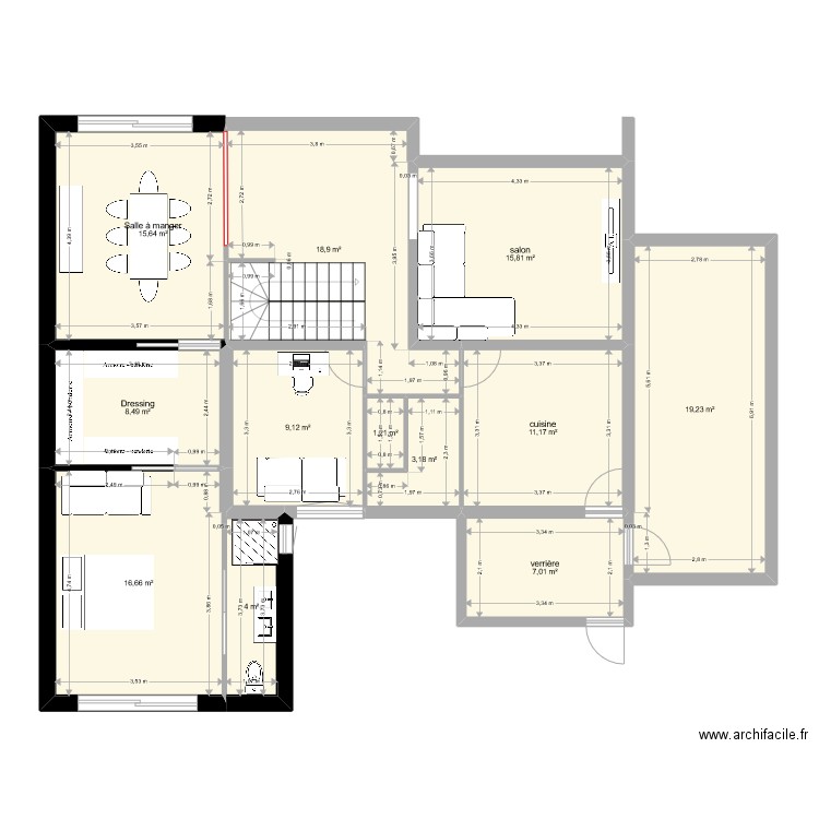 projet extension 2. Plan de 12 pièces et 130 m2