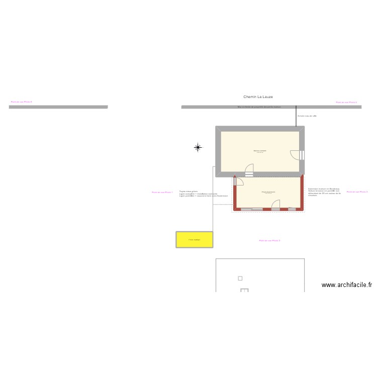 Plan global maison. Plan de 5 pièces et 141 m2