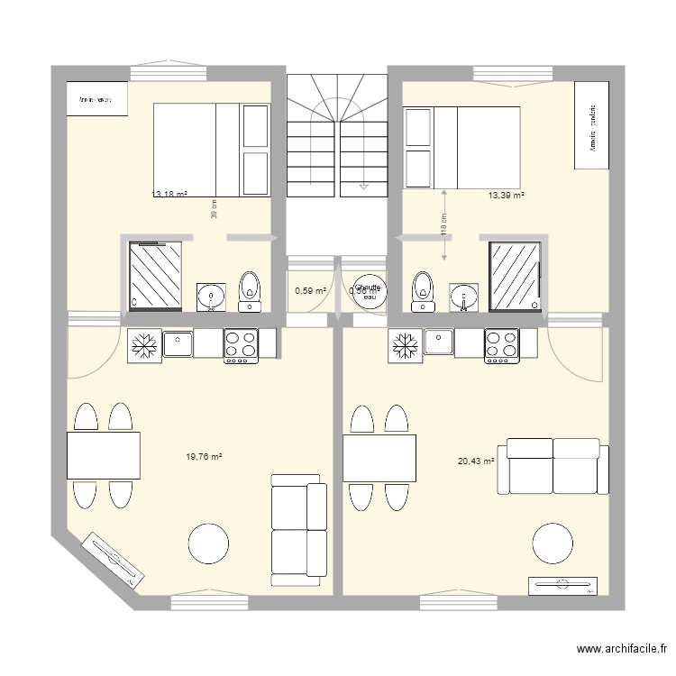 Tonio Plan 5 Abbaye 32 . Plan de 6 pièces et 68 m2