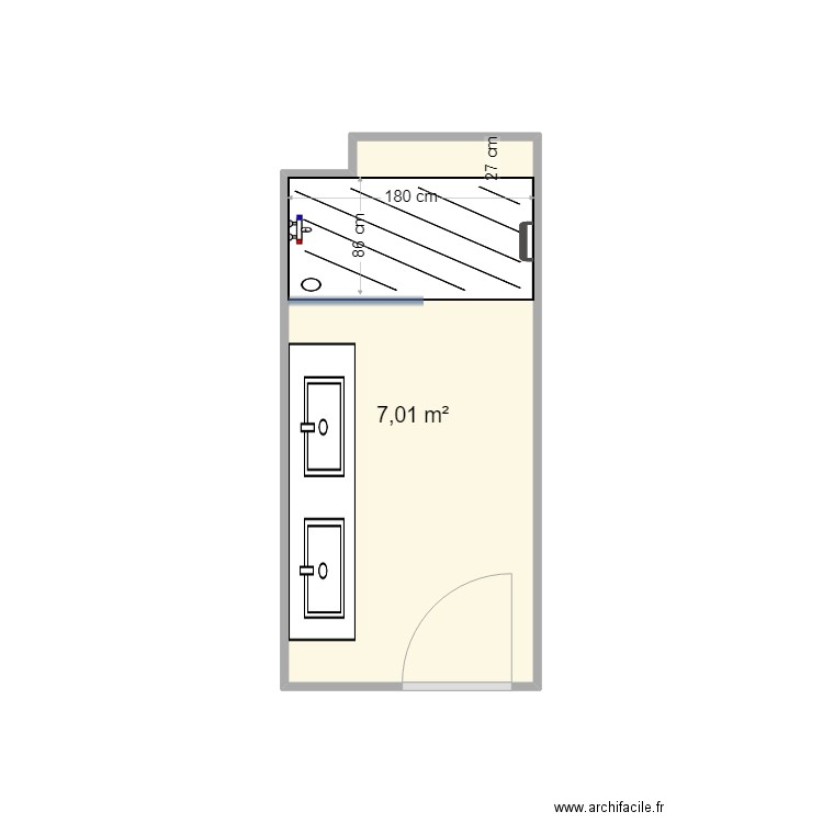 dubost. Plan de 2 pièces et 14 m2