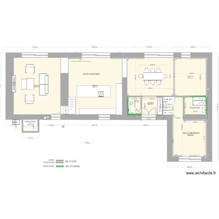 REZ DE CHAUSSEE. Plan de 0 pièce et 0 m2