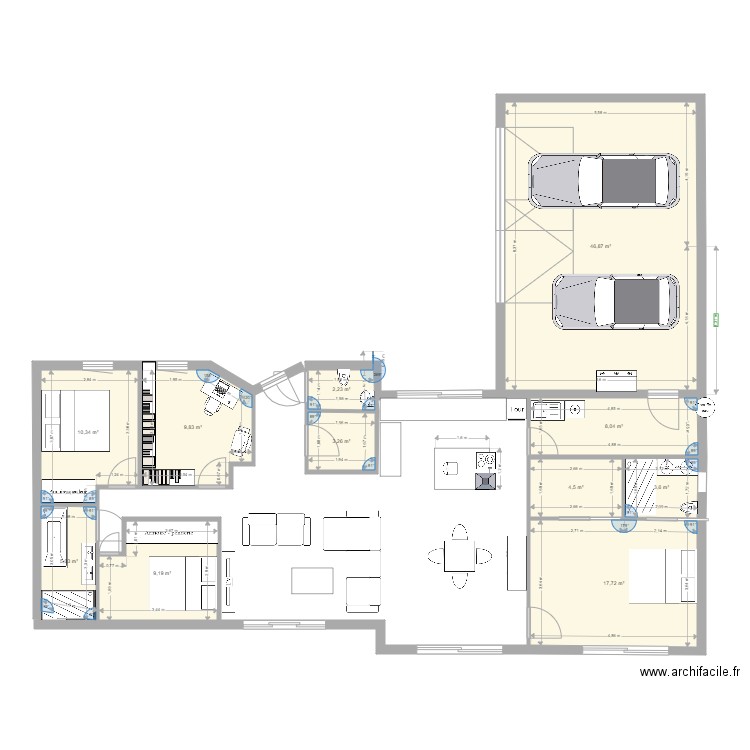 projet morbihan 2 modif. Plan de 11 pièces et 121 m2