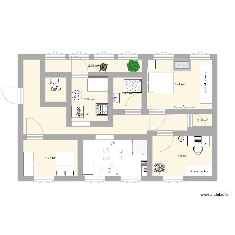 Plan appartement Me F 22. Plan de 0 pièce et 0 m2