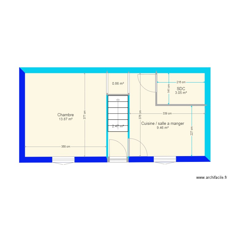 Projet division T1 ISOLATION. Plan de 0 pièce et 0 m2