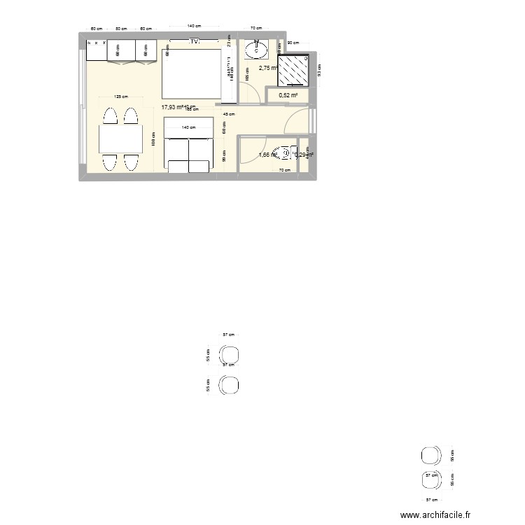 Studio Perros version 1. Plan de 0 pièce et 0 m2