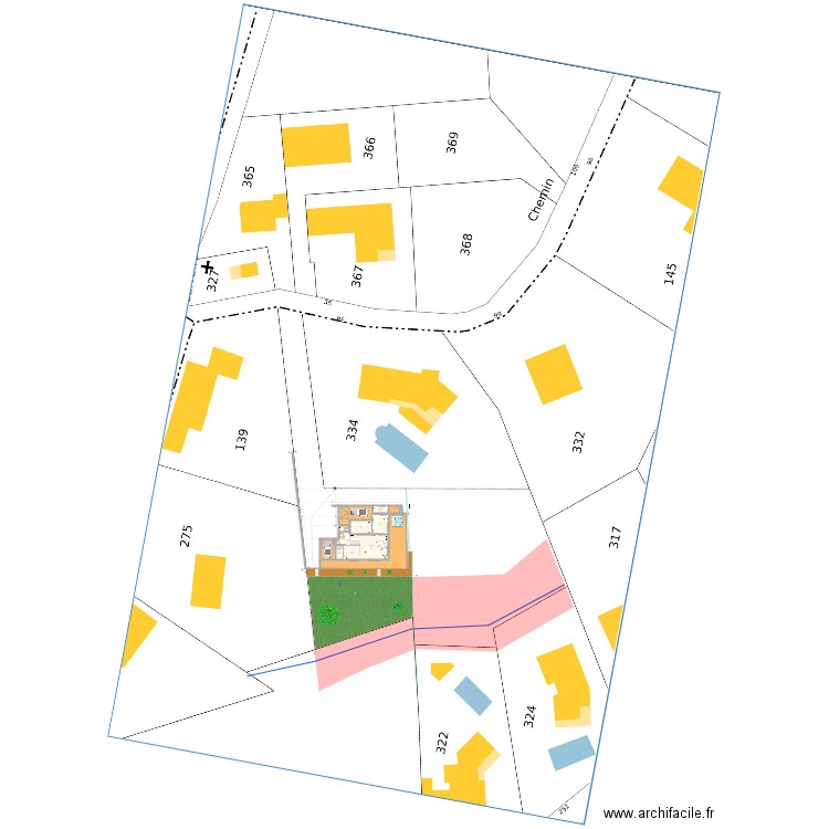 Plan de masse PBC idées. Plan de 0 pièce et 0 m2