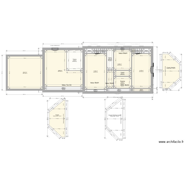 Lasserre. Plan de 30 pièces et 241 m2