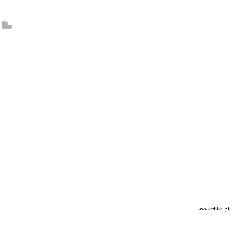 maison en U. Plan de 60  et 42 m²