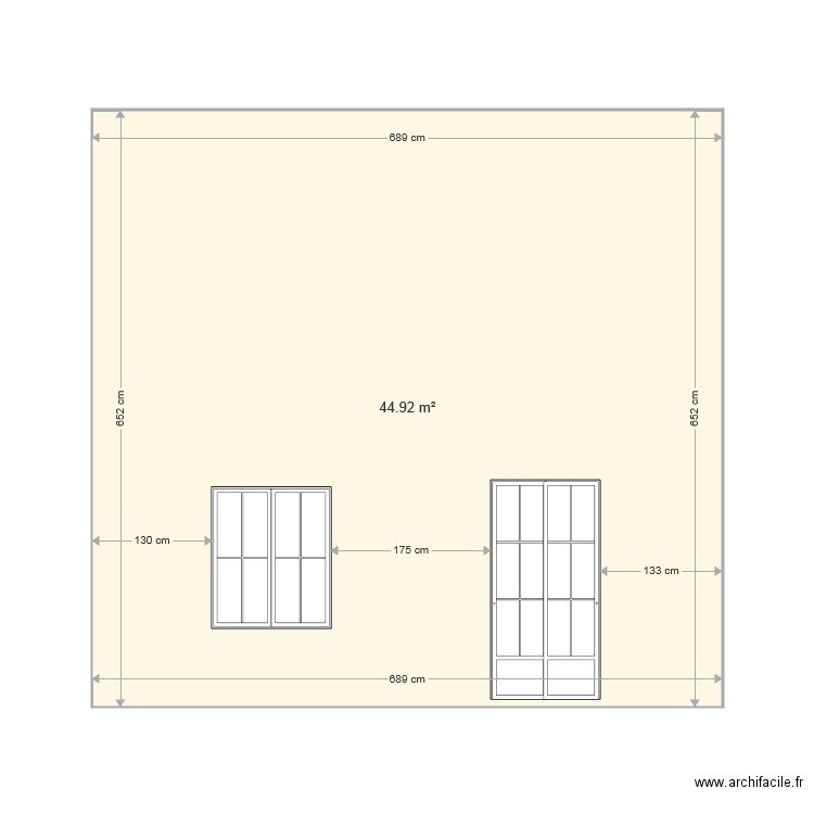 facade sud. Plan de 0 pièce et 0 m2