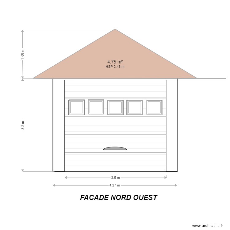 GARAGE FACADE NORD OUEST . Plan de 0 pièce et 0 m2