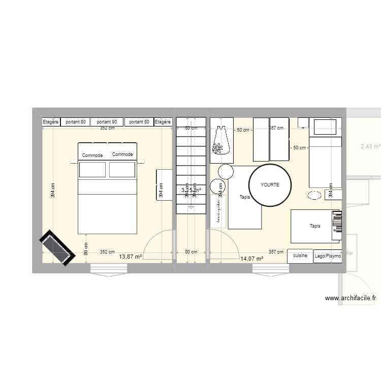 TASDON . Plan de 11 pièces et 97 m2