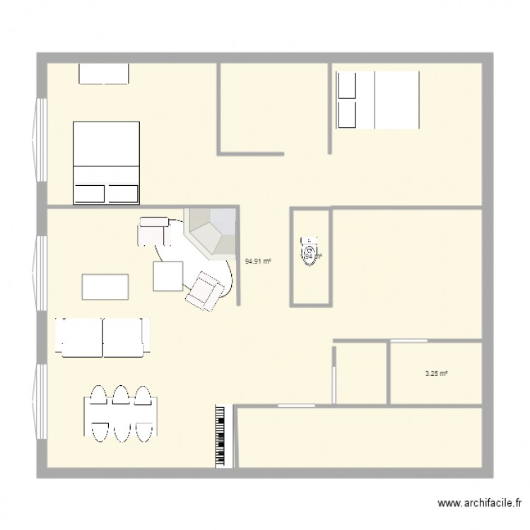 branda. Plan de 0 pièce et 0 m2