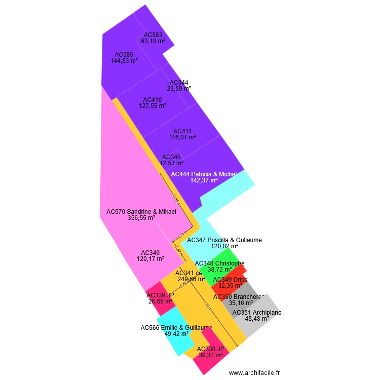 Cour cadastre. Plan de 0 pièce et 0 m2