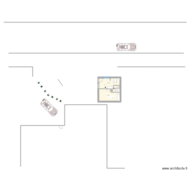 institut. Plan de 5 pièces et 30 m2