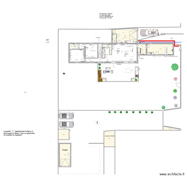 Beuz 2 sans agrandissement. Plan de 16 pièces et 112 m2