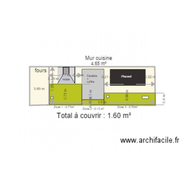 mur cuisine1. Plan de 0 pièce et 0 m2