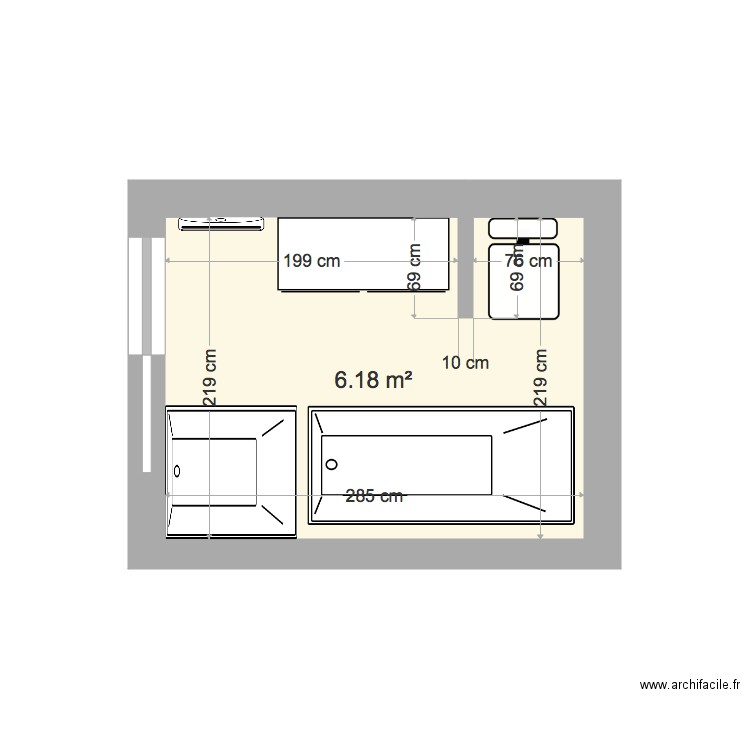 salle de bain 01. Plan de 0 pièce et 0 m2