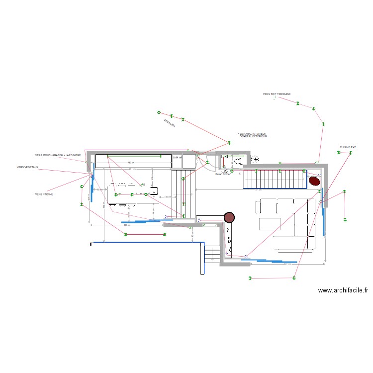 Roc Mer  R 1   Plan Electricité PC. Plan de 0 pièce et 0 m2