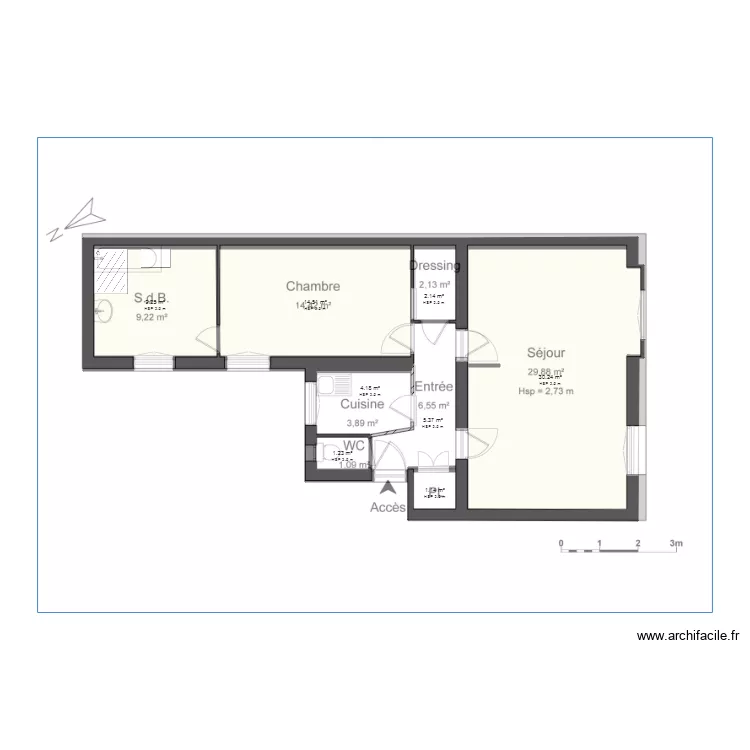 CHANTIN 2 ch. Plan de 