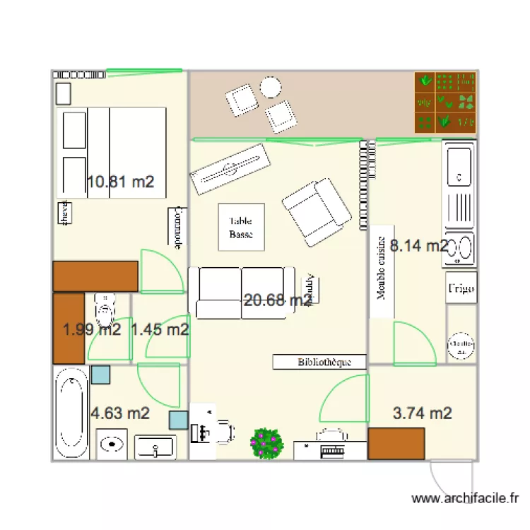 Log 2 Lave linge SB Dante. Plan de 