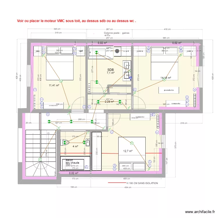 LEROUX LA BAULE R+1 Electricit&eacute;. Plan de 