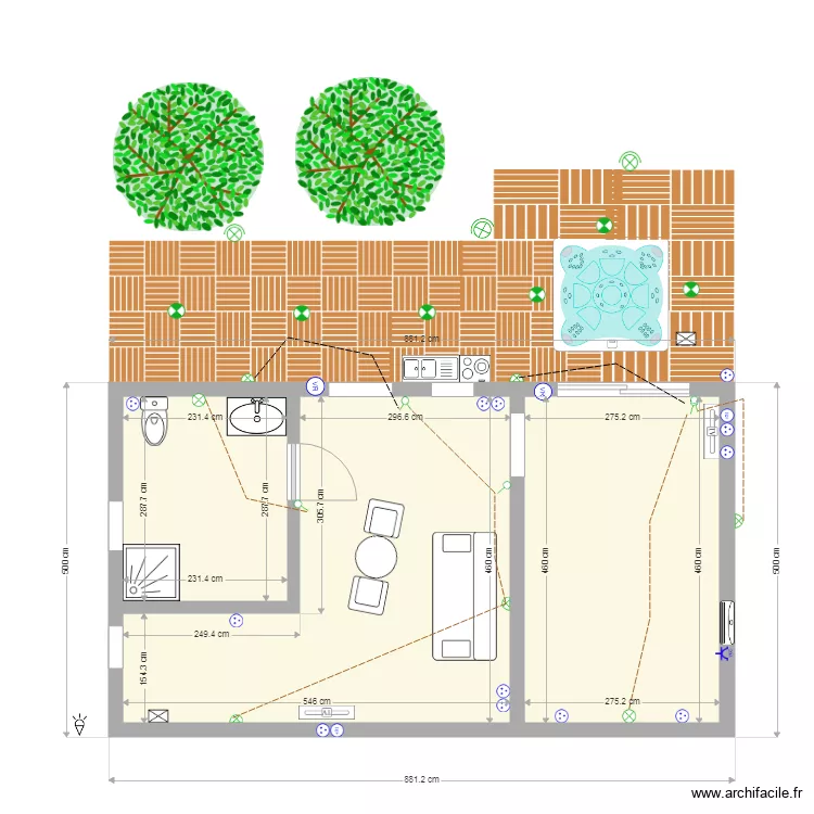 CORINNE STUDIO. Plan de 
