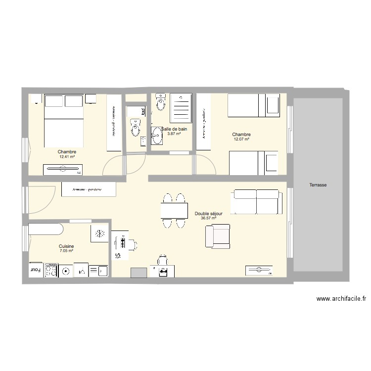 Plan Appartement. Plan de 0 pièce et 0 m2