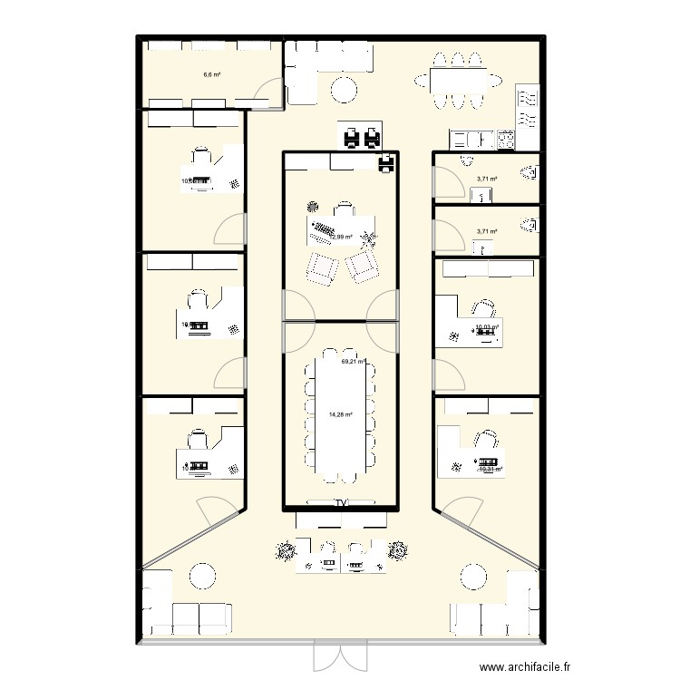 Local Vegeta . Plan de 11 pièces et 190 m2