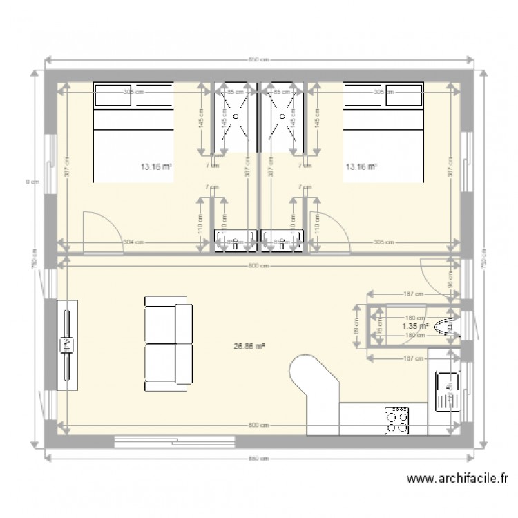 bungalow. Plan de 0 pièce et 0 m2