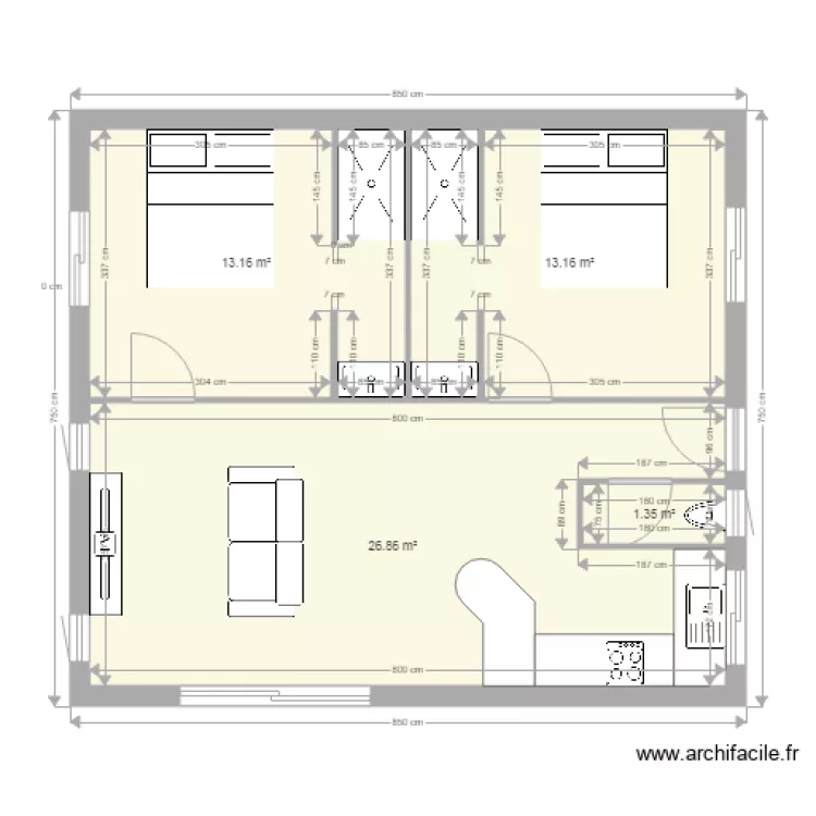bungalow. Plan de bungalow. Plan de