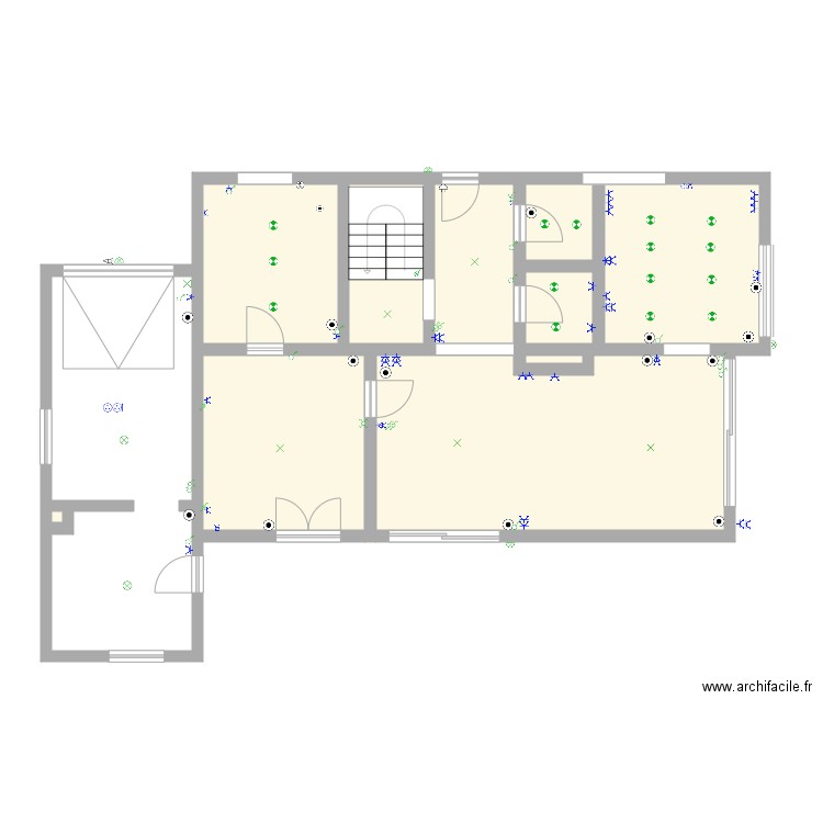 rez electrique modifie. Plan de 9 pièces et 79 m2