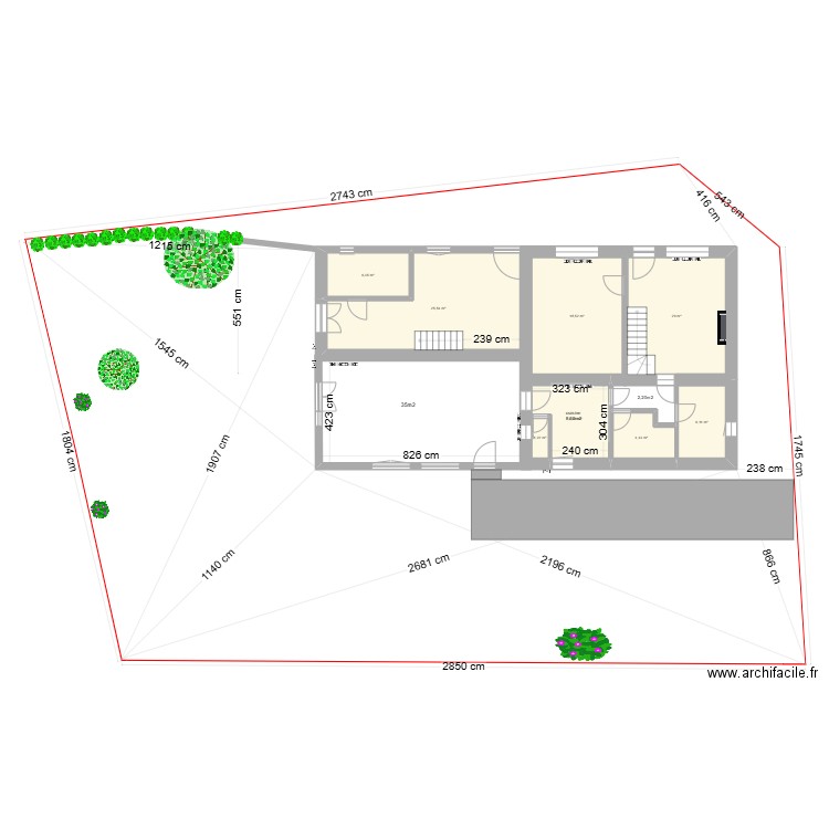 plan terrain avec plantes et terrasse 03 10 2019. Plan de 0 pièce et 0 m2