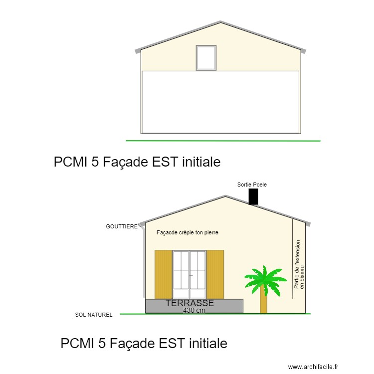 PCMI 5 Façade EST projet 3. Plan de 0 pièce et 0 m2