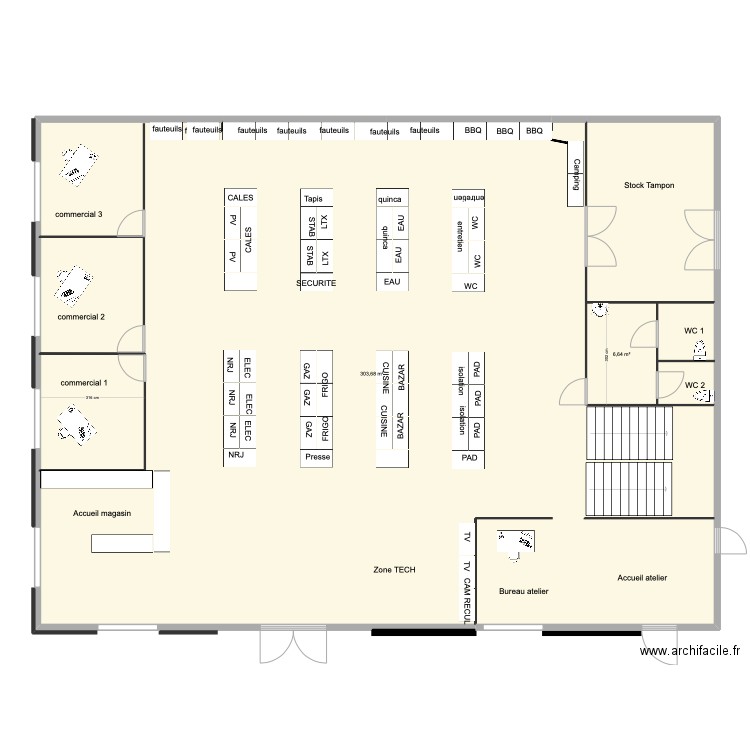 CHAMBERY. Plan de 2 pièces et 310 m2