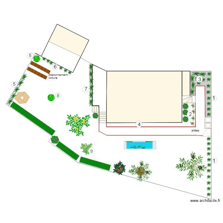 Projet Jardin. Plan de 0 pièce et 0 m2