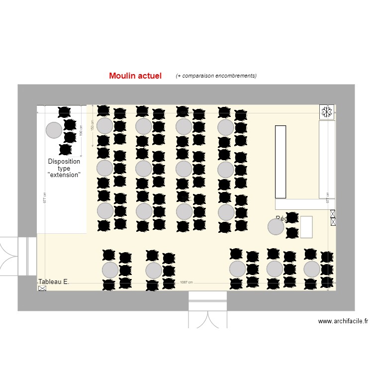 Moulin act. Plan de 1 pièce et 74 m2