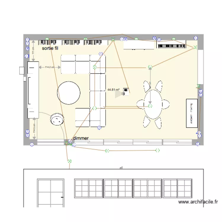 Salon. Plan de 