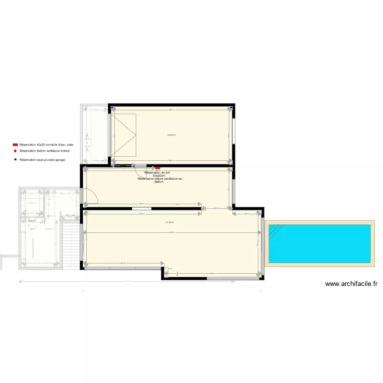 R&eacute;servation Plomberie PH R1. Plan de 