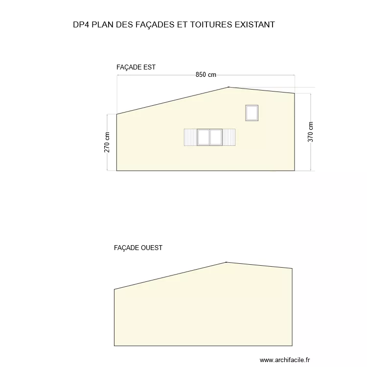 FACADE STUDIO OUEST. Plan de 