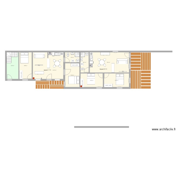 pierre de bresse Le Moulin Décembrei 2019  Appartement 7 et 8. Plan de 0 pièce et 0 m2