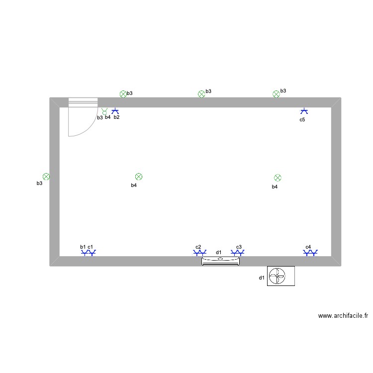 blc150 bureau. Plan de 1 pièce et 30 m2