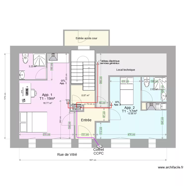 Nantes RDC 1 modif 3. Plan de 