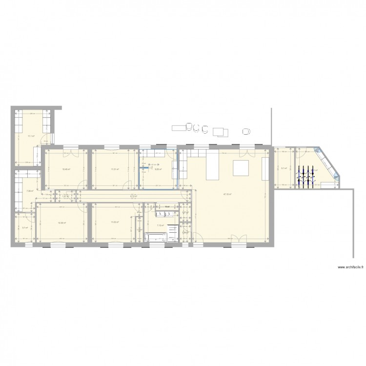 Plan maison ss modif cuisine et new extension avec cotes . Plan de 0 pièce et 0 m2