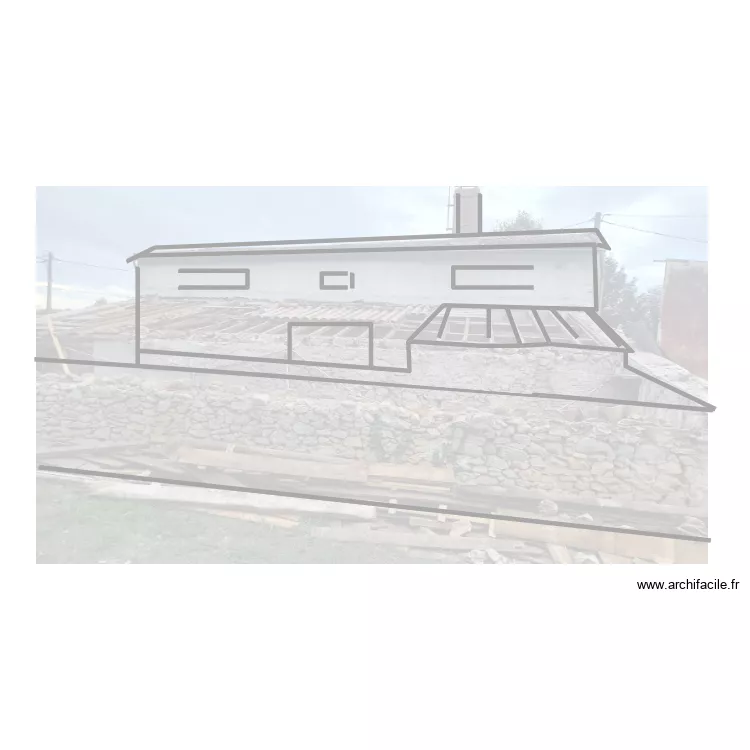 fa&ccedil;ade sud - ouest pujols. Plan de 