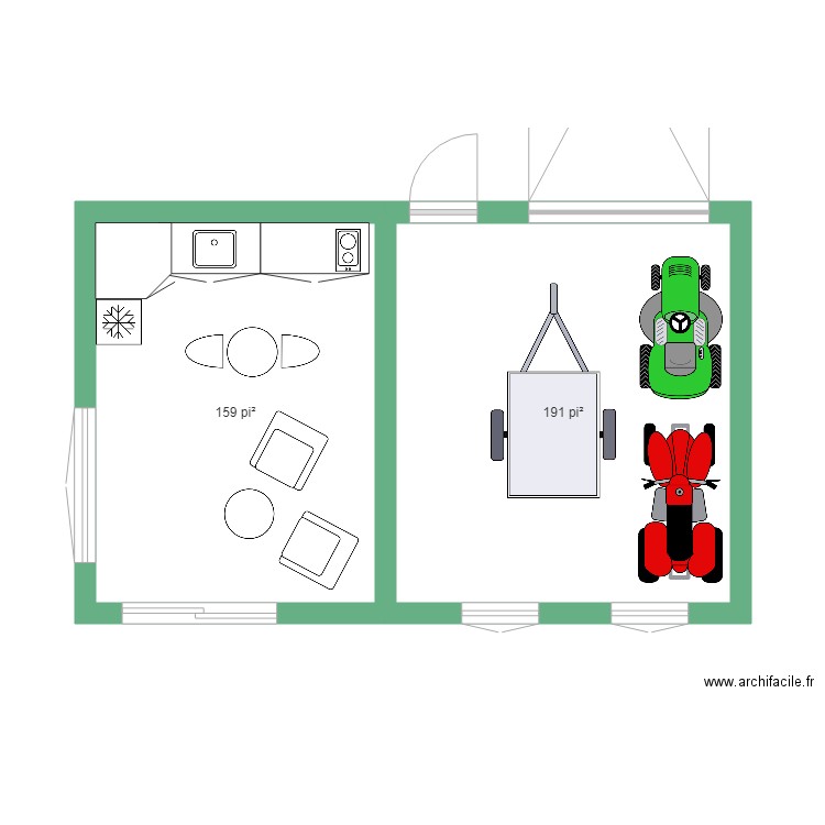 Abri forestier garage. Plan de 0 pièce et 0 m2