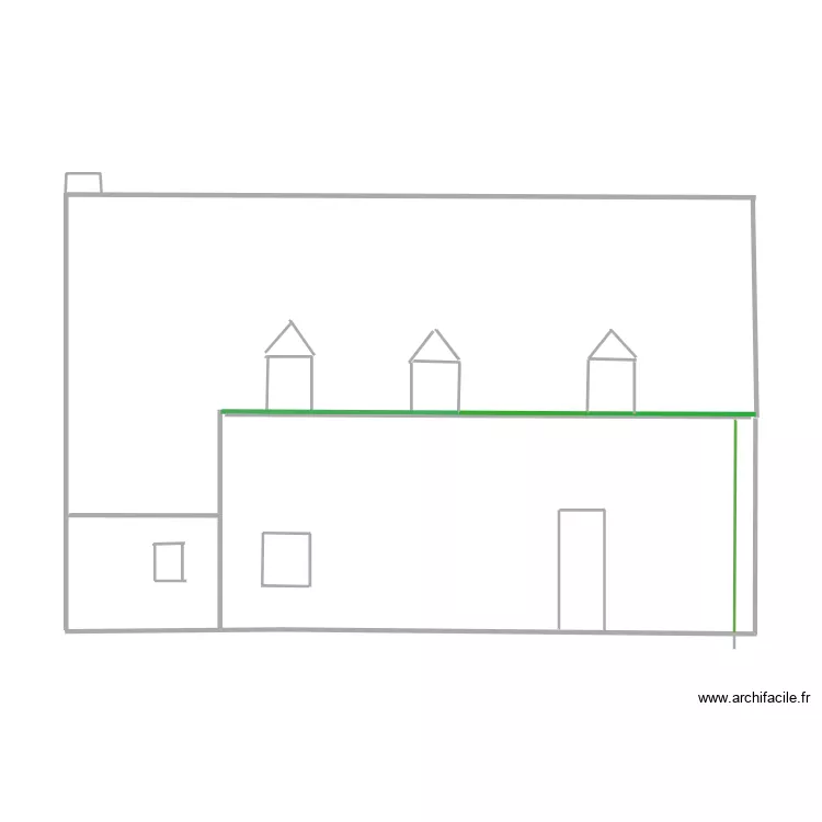 Plan de coupe SUD sans cote. Plan de 
