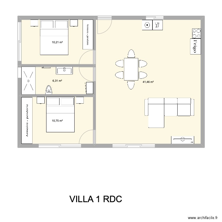 location 140 m2 VILLA MORTA POUR MOI. Plan de 4 pièces et 69 m2